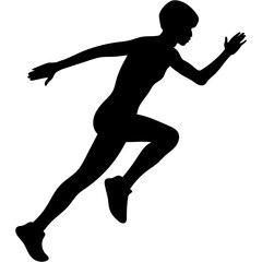 Run. Running men and women, vector set of isolated silhouettes. Silhouettes running. 