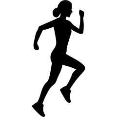 Run. Running men and women, vector set of isolated silhouettes. Silhouettes running. 