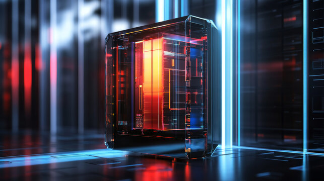 Holographic Data Storage: Secure Server, 3D Rendering