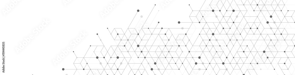 Poster technology abstract background lines, dots and hexagons. hexagonal digital concept for poster, banne