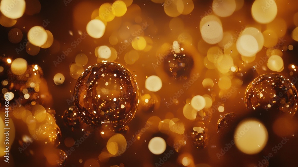 Aufkleber luminous brown chocolate background with soft bokeh effect and sparkling details