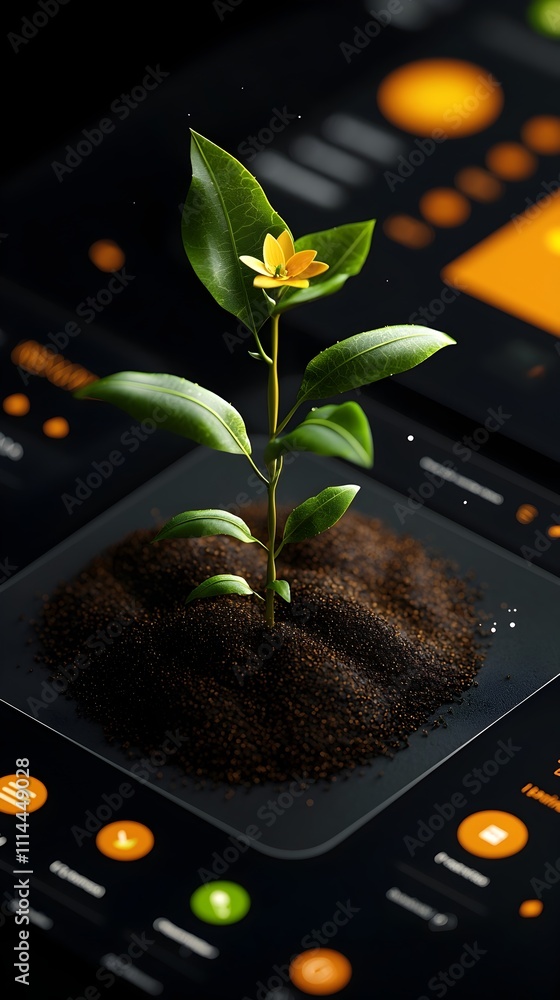 Aufkleber lush digital corn seedlings blossoming in a technologically enhanced precision agriculture setting i