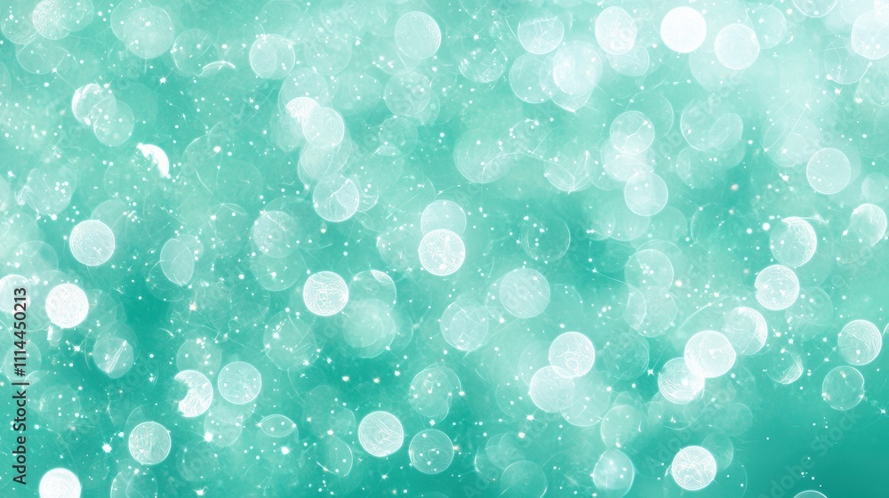 Aufkleber luminous emerald green bokeh background with soft light effects for creative projects
