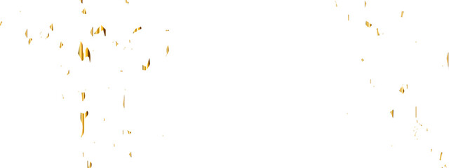 Vector gold particles confetti glitter on transparent background.  Gold sparks and doted golden glitter special light effect celebration background. 