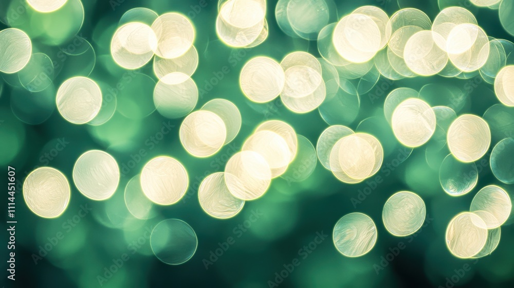 Poster luminous mint green bokeh background with soft light for vibrant design projects