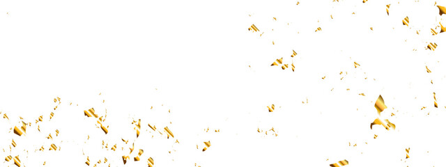 Abstract doted and confetti golden glitter and dust particles splatter on transparent background. Dust golden grunge background. Vector illustration.