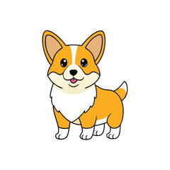 Fototapeta premium cute dog vector illustration on white background.
