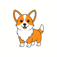 cute dog vector illustration on white background.