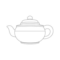 Hand drawn kids drawing clay teapot cartoon isolated