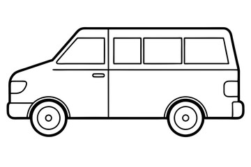 Simple Vehicle Line Art Vector