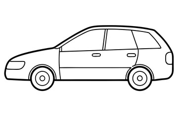 Obraz premium Simple Vehicle Line Art Vector