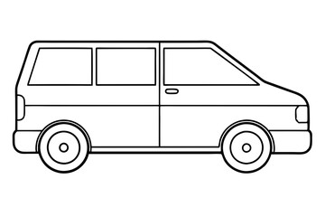 Simple Vehicle Line Art Vector