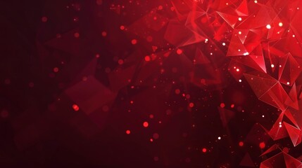 Abstract Red Geometric Pattern with Glowing Lights
