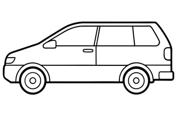 Simple Vehicle Line Art Vector