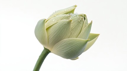 Obraz premium Dewy Flower Bud Ready to Bloom in Natural Light