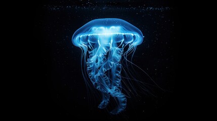 Glowing Jellyfish in the Deep