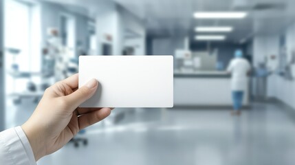 Patient Holding Insurance Card at Hospital Reception