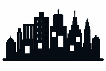 Urban Blueprint Minimalist Black Silhouette Vector Design