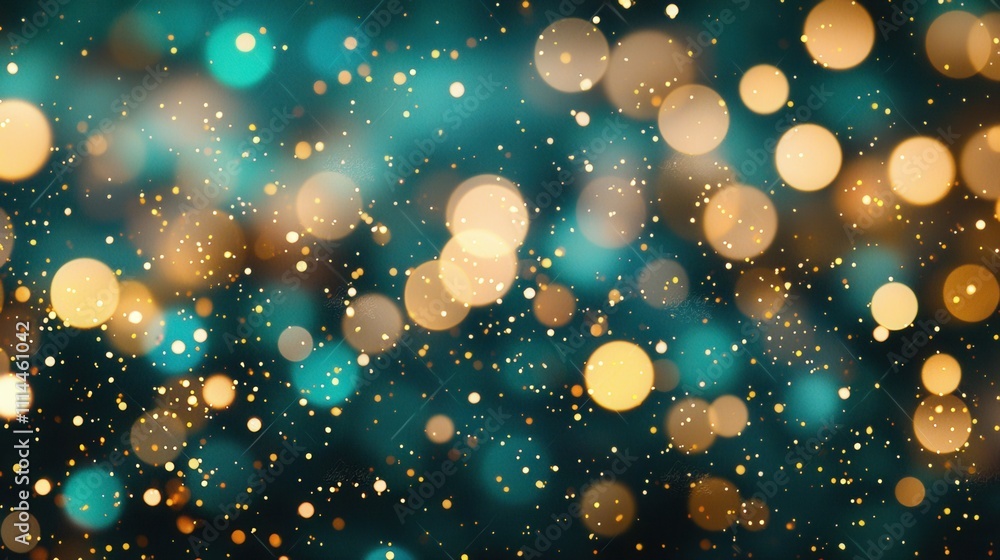 Poster luminous turquoise bokeh background with soft glowing lights for creative projects