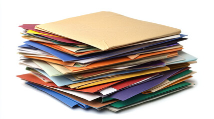 Colorful Stack of Assorted Paper Folders Ready for Organization, Storage, and Creative Projects &ndash; Ideal for Office, School, or Personal Artwork Use