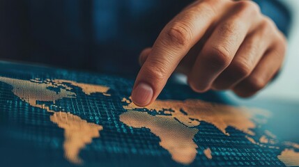 Naklejka premium Digital interface showing a successful international transaction, innovative technology optimizing global payments