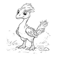 Oviraptor illustration coloring page - coloring book for kids