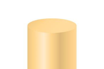 Gold luxury podium for product display. 3d golden stage for showcasing cosmetics or beauty items. Elegant yellow gold pedestal stand isolated. Premium mockup element for presentation