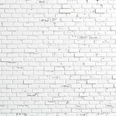 Panoramic White Brick Wall. Abstract Brick Wall Background Texture. Restoring Old Brick Wall Painted Whitewash. Grunge Wide Angle Wallpaper or We