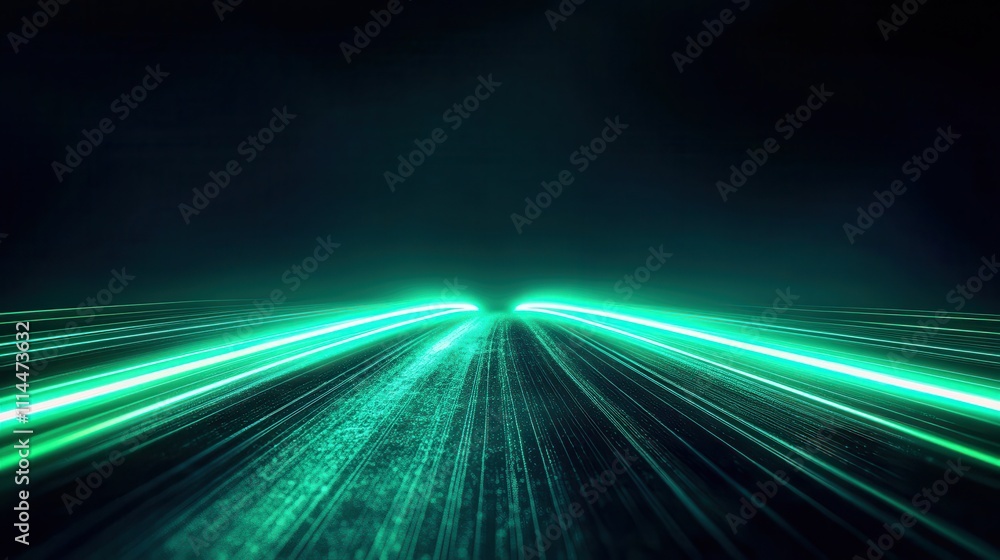 Poster vibrant neon abstract design with smooth lines and dynamic energy flowing forward