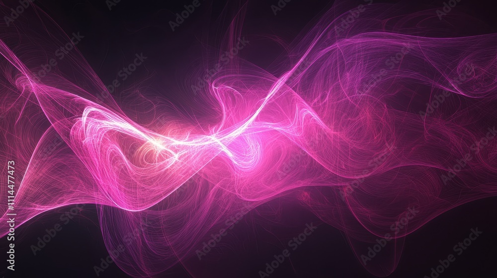 Poster vibrant neon abstract design with smooth swirls and flowing energy in a dynamic background
