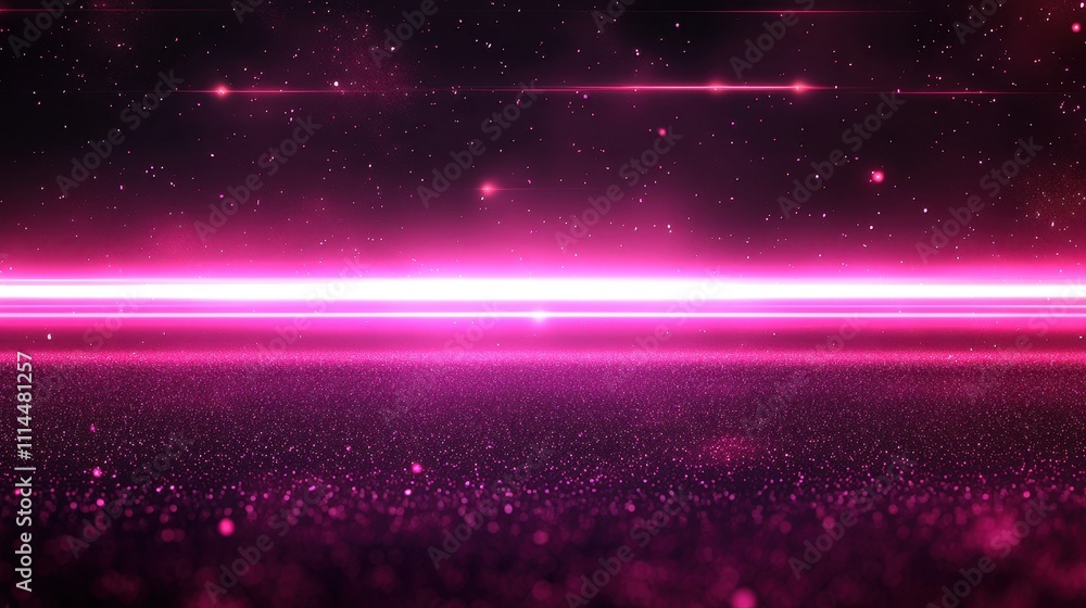 Poster vibrant neon abstract design with smooth lines and dazzling starry background
