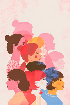 Colorful women's silhouettes