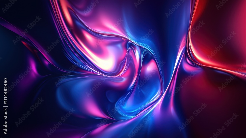 Poster vibrant neon abstract design with smooth textures and dynamic colors for creative projects