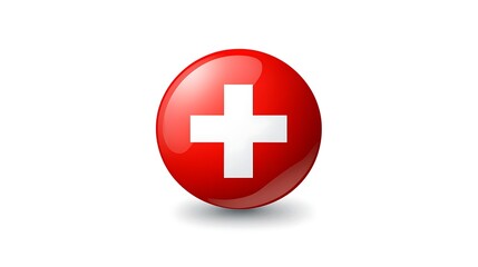 Obraz premium Red Sphere Displays Swiss Flag Design