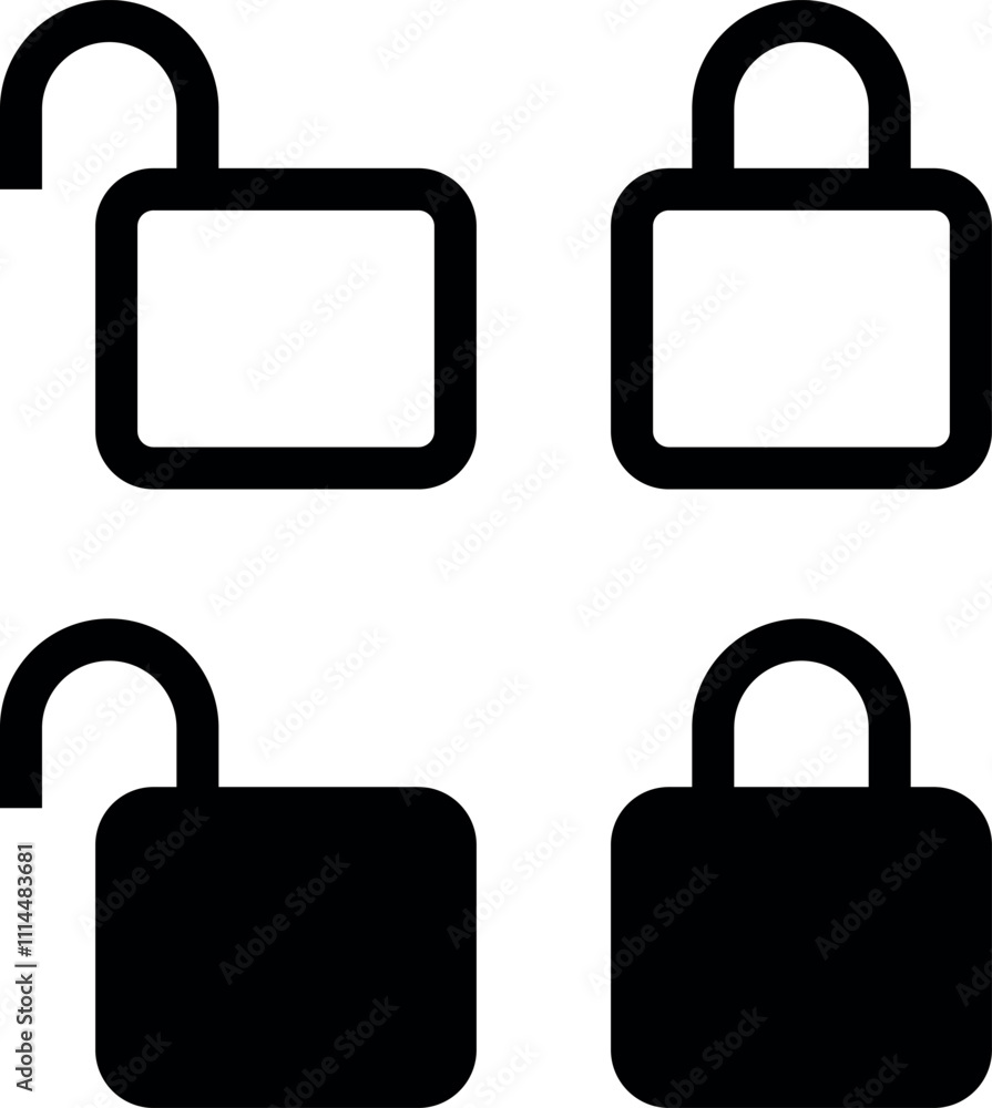 Poster lock icon . privacy icon , secure private security icons - padlock icon button - keyhole icon, door 