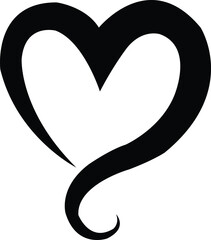 Heart clip art design on plain white transparent isolated background for card, shirt, hoodie, sweatshirt, apparel, tag, mug, icon, poster or badge