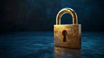 Fototapeta premium closed padlock on dark blue background