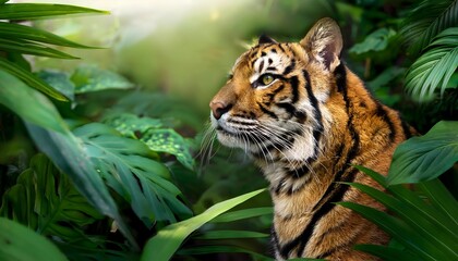 Obraz premium Close-Up Portrait of a Beautiful Tiger in the Wild.