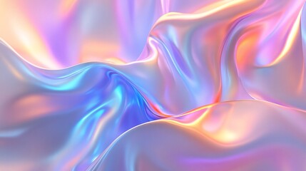 Fototapeta premium Abstract Holographic Background with Iridescent Colors and Fluid Shapes