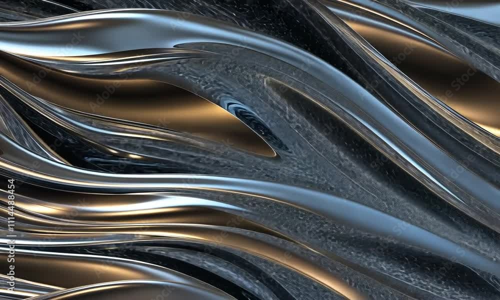 Poster swirling metallic textures produce a captivating and dynamic aesthetic, showcasing reflections and l