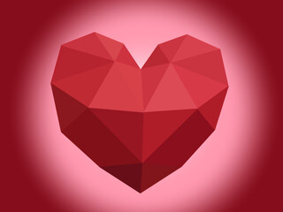 A heart on a red background for Valentine's Day