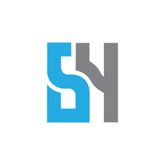 Obraz premium sh logo design vector template, initial sh letter logo, initial hs letter logo design vector, hs logo vector design, HS or SH monogram minimal elegant logo design vector illustration, letter SH logo.