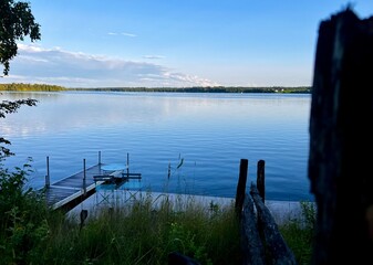 sunset over the river
