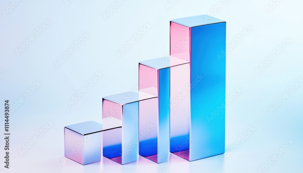 Aufkleber a modern, abstract representation of a growing bar chart with gradient colors, symbolizing progress,
