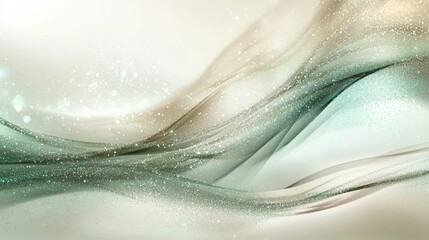 Obraz premium Glittering Warm Emerald Green Particles with Soft Blurred Background Aesthetic for Abstract Art