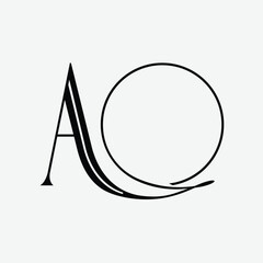 ao symbol initial letter design