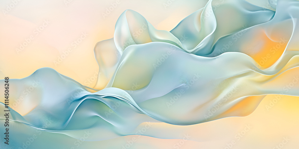 Poster abstract flowing fabric: a mesmerizing abstract image of flowing fabric, creating an ethereal and dr