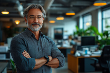 Well-dressed man set against a softly lit indoor background with bokeh lights