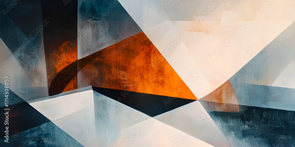 Poster abstract geometric composition: interplay of light and shadow
