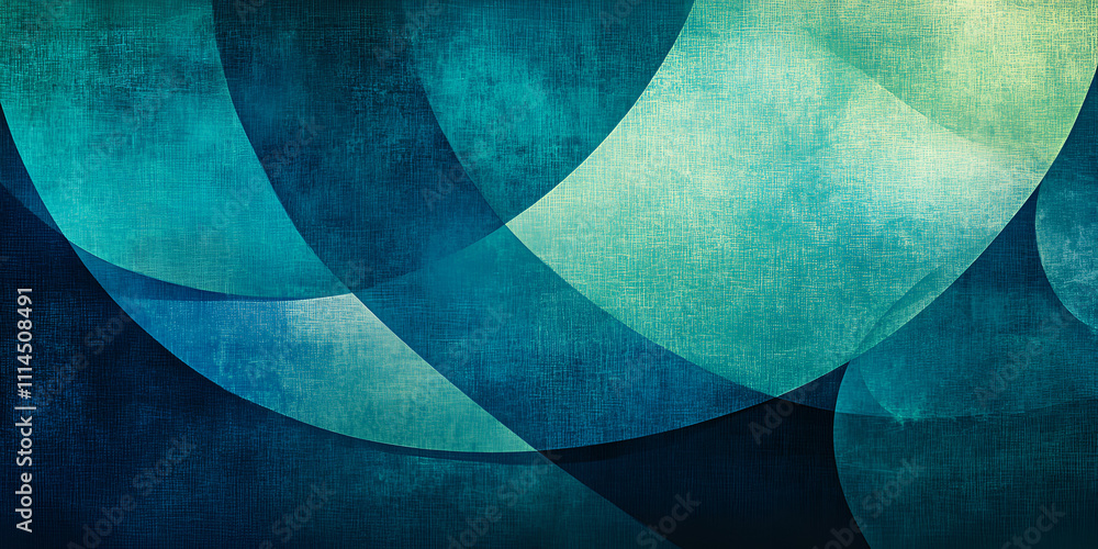 Poster abstract teal circles: a mesmerizing abstract backdrop with overlapping teal and blue circles, evoki